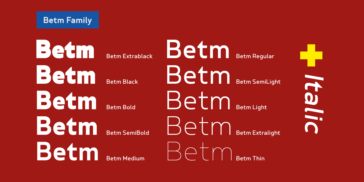 Beispiel einer Betm Medium-Schriftart